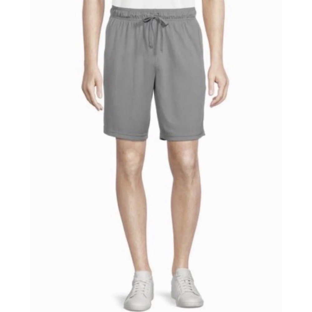 Athletic Works Mens Active Mesh Shorts Gray Size M 9 Inch Inseam Drawstring